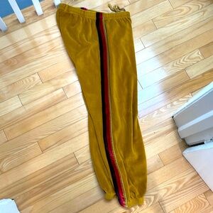 Aviator Nation Gold Velour Joggers